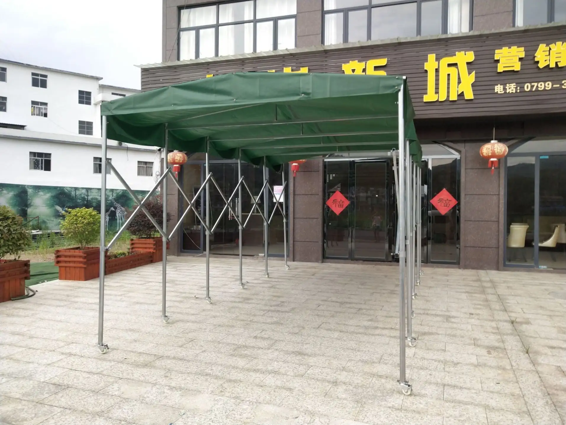 伸縮雨棚_折疊雨棚_移動(dòng)雨棚_活動(dòng)帳篷帶輪子帳篷